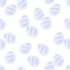 Seamless pattern with easter eggs, hand drawn illustration in watercolor style