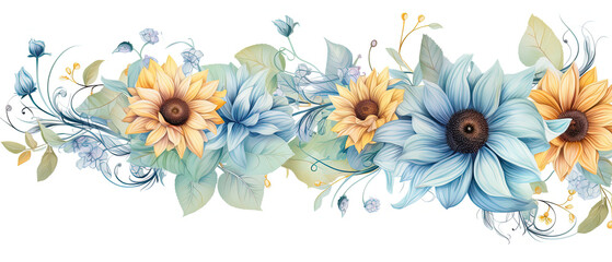 a three flowers that are painted on a white background