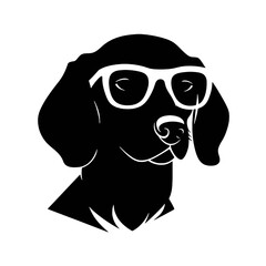 Dachshund dog face isolated on a white background