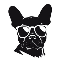 Handsome Black French Bulldog Logo 