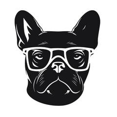 Handsome Black French Bulldog Logo 