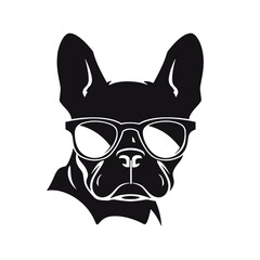 Handsome Black French Bulldog Logo 