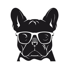 Handsome Black French Bulldog Logo 