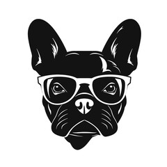 Handsome Black French Bulldog Logo 