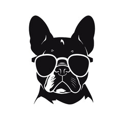 Handsome Black French Bulldog Logo 