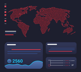 USA presidential election statistic banner with infographics American Election campaign statistics with map and data graphs