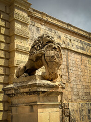 statue of the lion, Mdina main gate