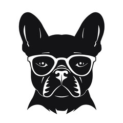 Portrait of french bulldog wearing sunglasses
