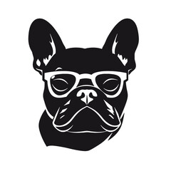 Portrait of french bulldog wearing sunglasses