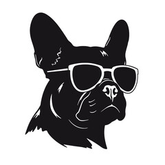 Portrait of french bulldog wearing sunglasses
