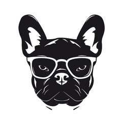 Portrait of french bulldog wearing sunglasses
