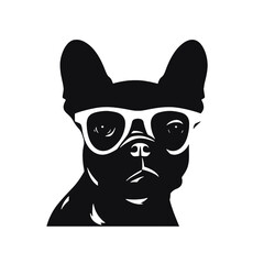 French bulldog Portrait. Vector illustration.