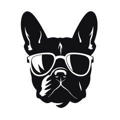 French bulldog Portrait. Vector illustration.