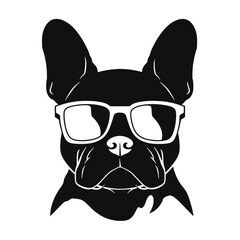 French bulldog Portrait. Vector illustration.