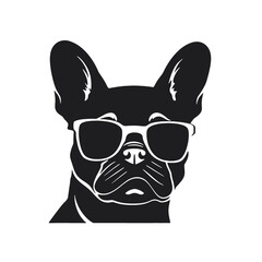 French bulldog Portrait. Vector illustration.