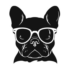 French bulldog Portrait. Vector illustration.