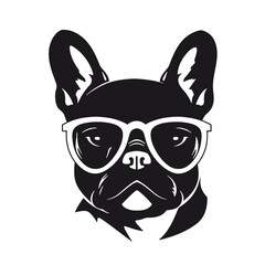 French bulldog Portrait. Vector illustration.
