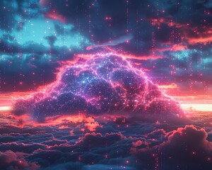 Investing in the growth of cloud computing and cybersecurity firms ,super realistic,soft shadown