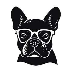 French bulldog Portrait. Vector illustration.