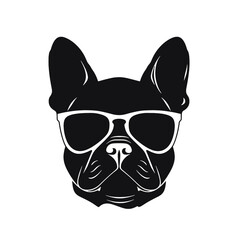 French bulldog Portrait. Vector illustration.