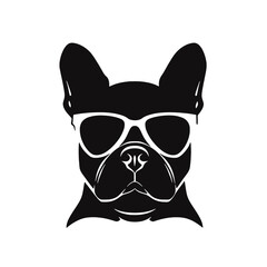 French bulldog Portrait. Vector illustration.