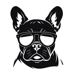 French bulldog Portrait. Vector illustration.