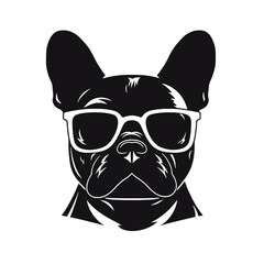 French bulldog Portrait. Vector illustration.