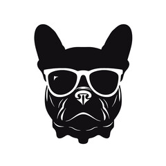 French bulldog Portrait. Vector illustration.