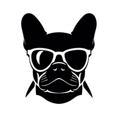French bulldog Portrait. Vector illustration.