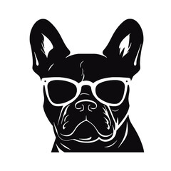 French bulldog Portrait. Vector illustration.