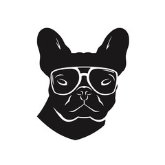 French bulldog Portrait. Vector illustration.
