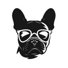 french bulldog wear sunglasses logo icon design vector illustration