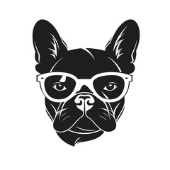 french bulldog wear sunglasses logo icon design vector illustration
