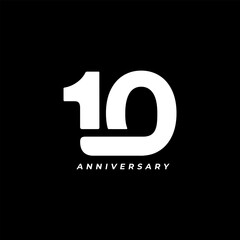 10th celebration anniversary logo design