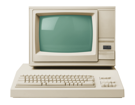 Vintage computer png, transparent background