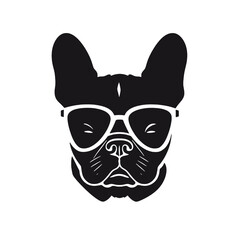 french bulldog wear sunglasses logo icon design vector illustration