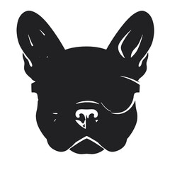 french bulldog wear sunglasses logo icon design vector illustration - obrazy, fototapety, plakaty