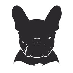 french bulldog wear sunglasses logo icon design vector illustration