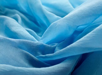 Blue silk fabric wallpaper