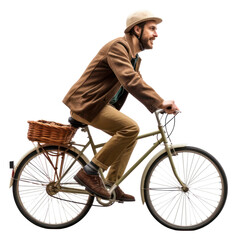 Naklejka premium PNG Man biking bicycle vehicle cycling