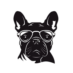 french bulldog wear sunglasses logo icon design vector illustration