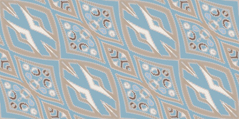 Ethnic abstract ikat art design. Seamless pattern in tribal, folk embroidery, and Mexican style. Seamless abstract ikat pattern.background ,carpet,wallpaper,clothing,