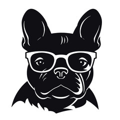 Cute french bulldog sketch. Vector illustration