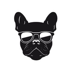 Cute french bulldog sketch. Vector illustration