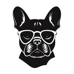 Cute french bulldog sketch. Vector illustration