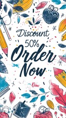Obraz premium Chic back-to-school banner featuring 