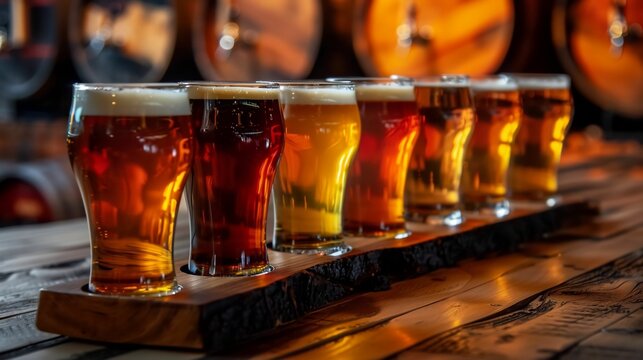 Craft beer tasting experience with brewery tour. Craft beer tasting as a symbol of local culture and community.