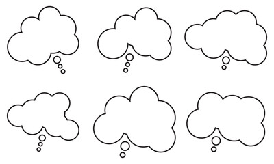 Thought bubbles. Think. Empty thought cloud. Vector illustration.  Creative thought balloon.