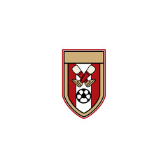 football logo with ball element, soccer, elegant soccer logo. Elegant Modern Soccer Football Badge logo designs, Soccer Emblem logo template vector illustration