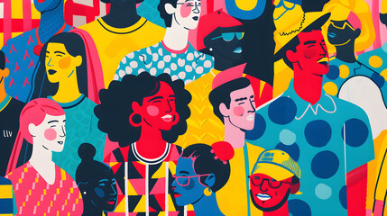 A vibrant illustration showcasing individuals with diverse skin tones, promoting inclusivity and representation
